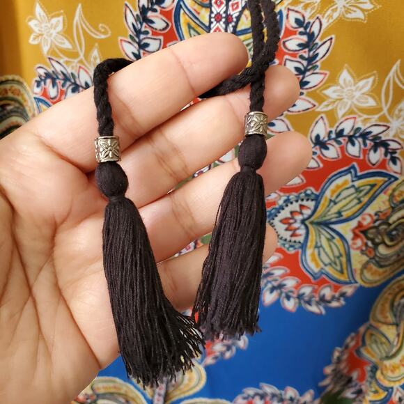 Women Boho Tassel Sleeveless Top Blouse XL Floral Colorful Casual Career Artsy - Picture 4 of 9